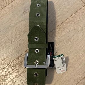 Green suede chunky belt - never worn, tag on size xl